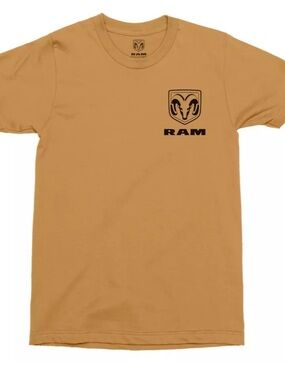 Source Unknown Tan Short Sleeve Tee with Black RAM Logo